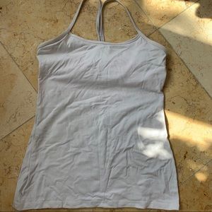 White lululemon cross back tank.